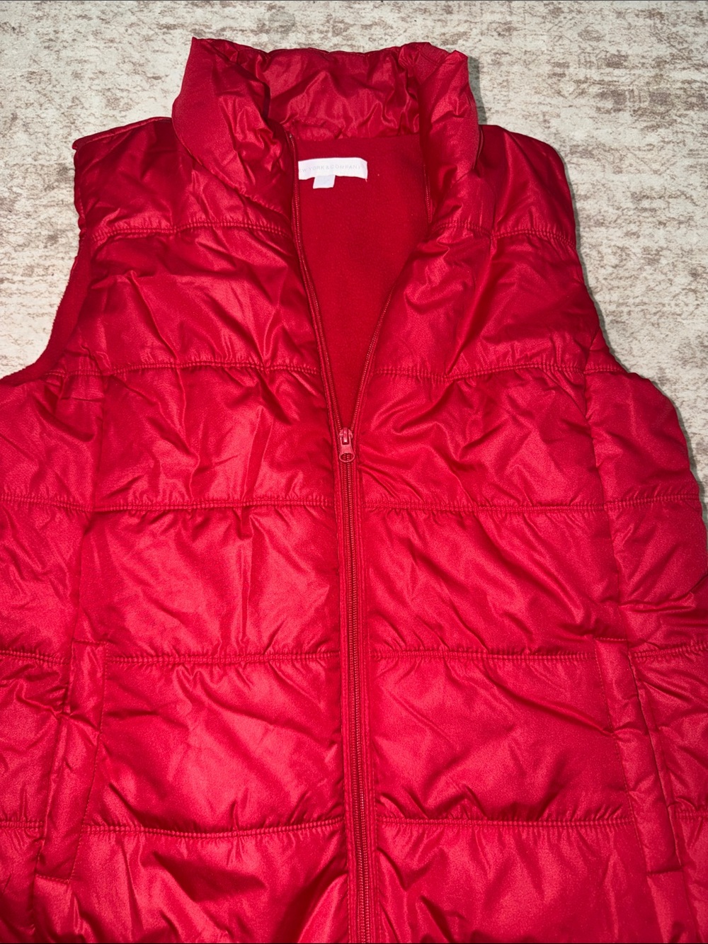 New York & Company Bright Red Quilted Kids Vest